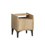 Hanah Home Mesita de Noche Nogal y Negro 40x50x35cm 18mm Tablero Melamina